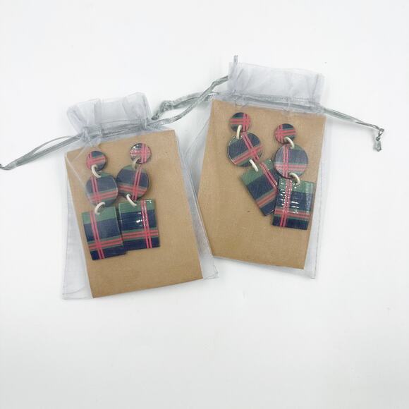 Sunshine Tienda WINTER HARBOR Drop EARRINGS Buffalo Horn Navy 3 in NEW NWT - Picture 6 of 7